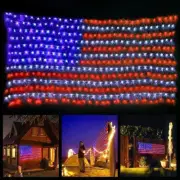 LED American Flag Lights – 420 LEDs Outdoor Patriotic Net Lights 6.5x3.3ft