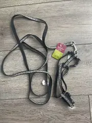 Whisker City Nylon Cat Leash 3/8" x 6ft Black/Gray NWT