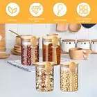 4Pcs Glass Jars with Bamboo Lids and Spoons 600ML Airtight Spice Jars dglLp