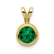 14K Yellow Gold 6mm Mount St. Helens bezel pendant