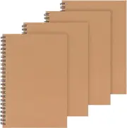 Colacoo A5 Spiral Notebook 5X7 Inches, 4 Pack Kraft Cover Notebook Ruled Lined J