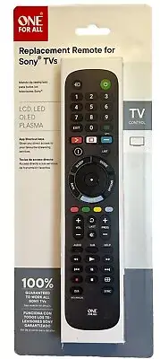 One For All URC4812 Sony TV Replacement Remote LCD LED OLED Plasma