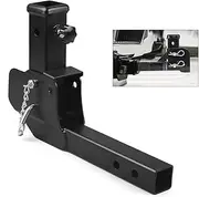 Folding 2" Trailer Hitch Extension Mount Shank 17.32",Foldable Adapter Cargo Wheelchair Carrier Weight Capacity: 500lbs