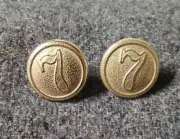 WWI German 7th Kompanie Buttons 1910 in brass, unpainted buttons by the pair