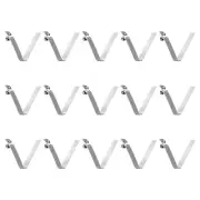 15pcs 30x3.8mm Single Button V-Shaped Paddle Snap Spring Clips for Tent Umbrella