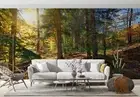 3D Forest Sunshine Self-adhesive Removeable Wallpaper Wall Mural