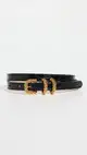 [BY FAR] Kat Black Circular Croco Embossed Leather Belt