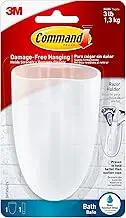Command Razor Holder, Clear Frosted, 1-Holder, 1-Medium Water-Resistant Strip (BATH16-ES)