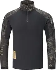 [HanzhuoLG] Men Tactical Tshirt Frog Clothing G3 Military Tops Cargo Outdoor Army Tees Offroad Man Clothing Baggy Long Sleeve Tshirt for Men's Black CP XL