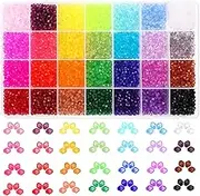 Paxcoo 5600Pcs Crystal Beads for Jewelry Making, Tiny Crystal Acrylic Beads Faceted Jewelry Beads Bicone Gem Beads Jewel for Jewelry Making (4 MM)