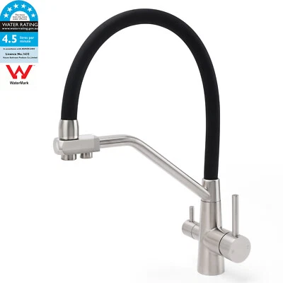 KYLINS Brushed Nickel 3-Way Purified Water Kitchen Sink Pull Out Spout Mixer Tap