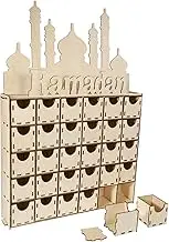 HOOTNEE Ramadan Wooden Advent Calendar with DIY Eid Mubarak Table Decor for Home Stylish Countdown Calendar present for Friends and Family