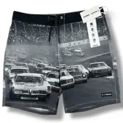 Hurley Nascar Phantom Eco Daytona Finishline 18" Swim Trunks Boardshorts Sz 36
