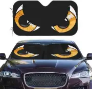 Cartoon Angry Mad Eyes Face Windshield Sun Shade Front Protector Folding C