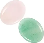 Levemolo 2pcs Oval Shape Crystal Stone Decor Thumb Stones for Indoor Decoration Exquisite Desk Adornment Beautiful Home Decor Accent and Versatile Decorative Ornaments