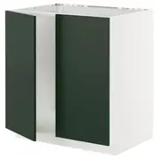 METOD base cabinet for sink + 2 doors, white/Havstorp deep green, 80x60x80 cm