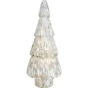 LVD LED Glass Xmas Tree Home/Living Room/Table Ornament Decor XL 18x41cm WHT