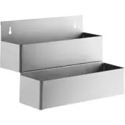 8 1/8"W x 15"L Stainless Steel Double Tier Speed Rail Liquor Display