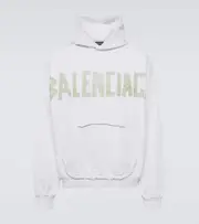 [Balenciaga] Balenciaga Tape Type Ripped cotton fleece hoodie AU 99 white