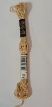 DMC 6-Strand Embroidery Cotton 8.7yd-Very Light Tan 738 New