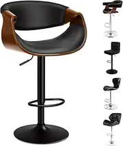 [ALFORDSON] Bar Stool Adjustable Kitchen Barstool Trice Swivel Counter Dining Chair in 61-82cm Seat Height with Anti-Slip Floor Protector for Home Bar Dining Room Cafe Shops (All Black)