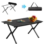86x60x42cm Black Roll Table – Foldable Camping Dining Table