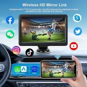 Portable Wireless CarPlay Car Stereo, 7" HD Touch Screen for Car