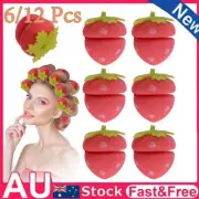 6/12PCS Strawberry Hair Curl Sponge Styling Tool Curler Curlers No Heat GT