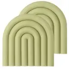 2Pcs Silicone Trivets Mats 6" U-shaped Hot Pot Holders(Green)