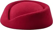 TRADERPLUS Stewardess Hat Felt Air Hostesses Pillbox Hat Teardrop Fascinator Base (AU, Alpha, Medium, Large, Red)