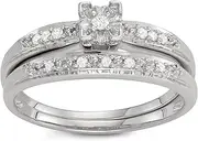 [Hdiamonds] 1/10 CTTW Bridal Promise Ring in Sterling Silver