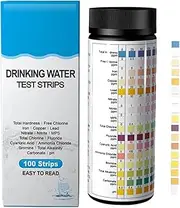 Matx-au Drinking Water Test Kit - 100 Strips, 16-in-1 Test for pH, TA, TC, Copper, Hardness & More, Paper Material, 1 Unit