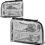Headlamps Headlight Assembly Compatible With 05-07 Ford F250-350 F450 F550SD, Ch