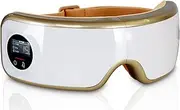Eye Massager with Heat and Compression - Smart Eye Massager for Migraines and Stress Therapy - Wireless Heated Mask w/Music, Built-in Battery & Adjustable Elastic Band - Vibration Massage Eye Relief