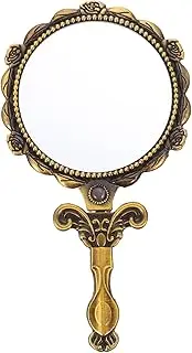 AUTSUPPL Makeup Mirror Portable Handheld Retro Style Folding Embossed Mirror for Women's Beauty Supplies