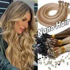 Nano Ring Hair Extensions Real Russian Remy Human Hair Micro Loop Beads Tip 100g