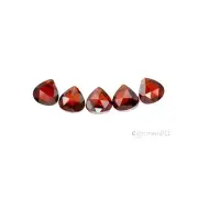 10 Cubic Zirconia Flat Pear Briolette Beads 6x6mm Garnet Red #64459