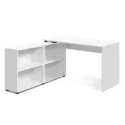 Computer Desk Bookshelf White 130CM