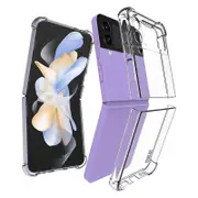 For Samsung Galaxy Z Flip4 5G Shockproof Phone Case Anti-slip Strip Edge Clear TPU Cover