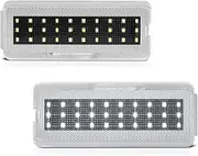 VIPMOTOZ Full LED White Interior Door Panel Courtesy Light Compatible With 1999-2007 Ford F250 F350 F450 F550 Superduty 2000-2005 Excursion Chrome Housing Clear Lens Pair Set