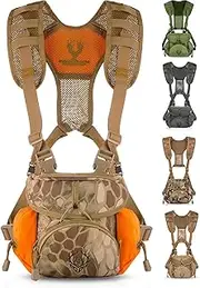 [Boundless Performance] Binocular Harness Chest Pack - Our Bino harness case is great for hunting, hiking, and shooting - Bino straps secure your binoculars - holds rangefinders, bullets, gear - Orange
