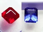 Certified Natural Tanzanite & Ruby 8 to 10 Ct Loose Gemstone Mixed Pair RM53