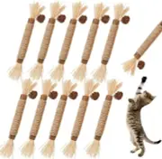 Cat Toys,10Pack Silvervine Chew Stick,Kitten Treat Catnip Toy Kitty Natural Stuf