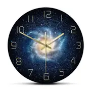 Galaxy Outer Space Wall Clock for Living Room Silent Clock Nebula Stars Wall Art