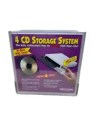 Vintage CD Storage System 4 Disc Case Travel Holder Video Audio DVD Precision