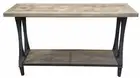KEEBO HALL TABLE / CONSOLE TABLE IRON & RECYCLED ELM PARQUETRY PATTERN