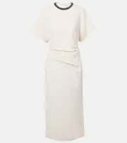 [Brunello Cucinelli] Brunello Cucinelli Linen-blend midi dress AU 18 white