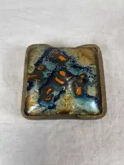 Vintage MCM Enamel Wood Trinket Box By J Capo Spain