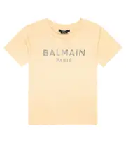[Balmain Kids] Balmain Kids Logo cotton T-shirt Y 14 brown