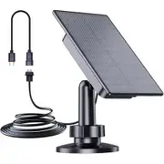 2W Solar Panel USB Charger for Security Camera CCTV 360 Adjustable Stand Outdoor Panel Compatible Blink Cam TypeC port 3M cable